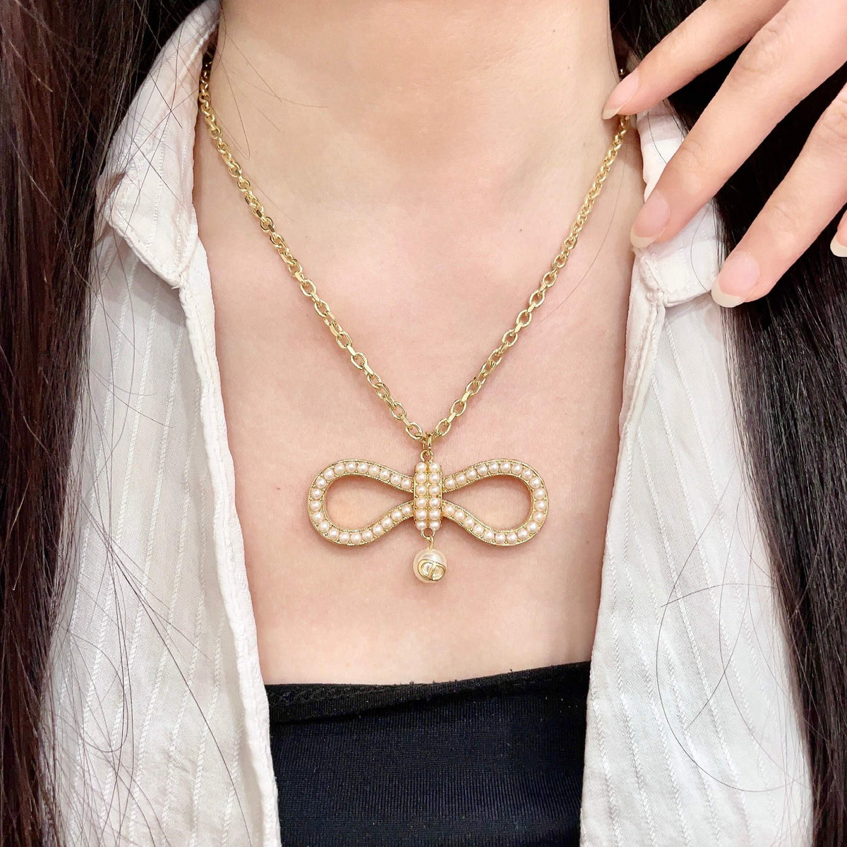 Martin Graham pendant necklace in polished metal-tone – main product view