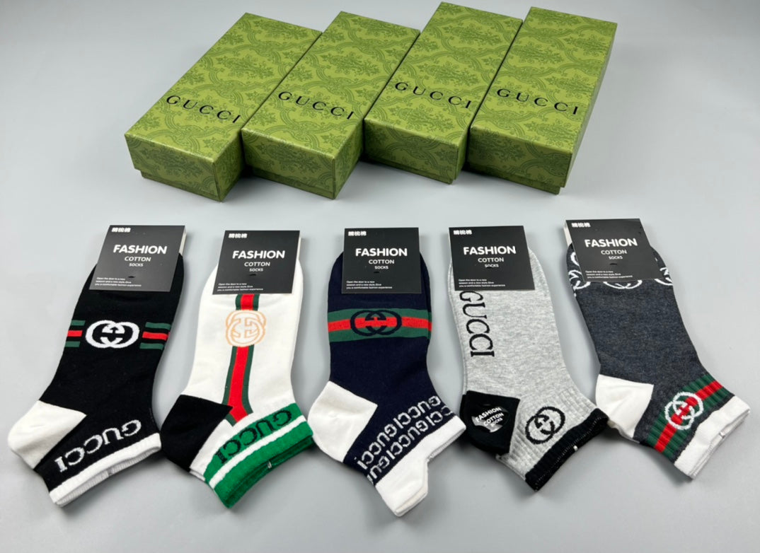 Gucci Cotton Breathable Socks – 5-Pair Pack