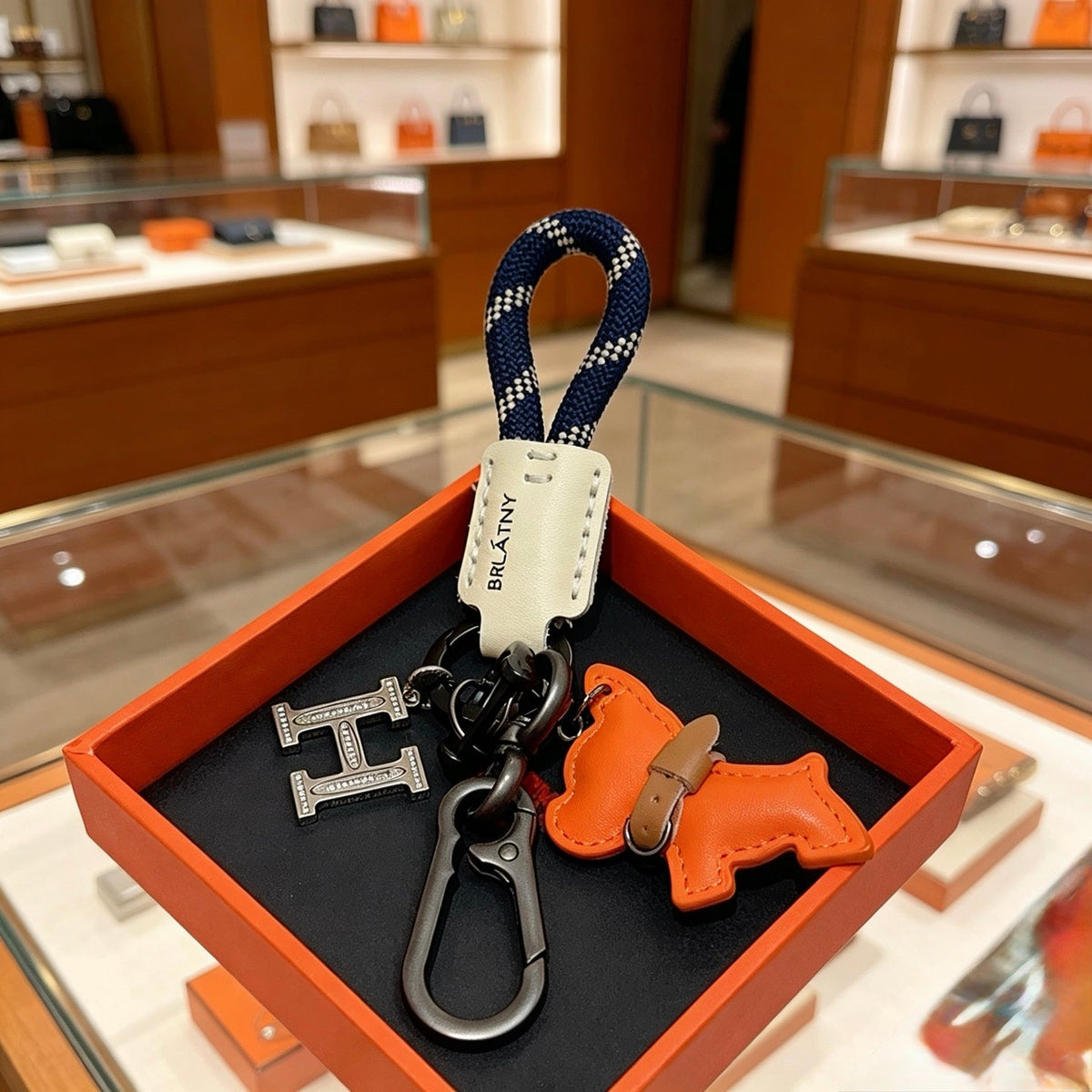 Martin Graham keychain in polished metal-tone – main product view