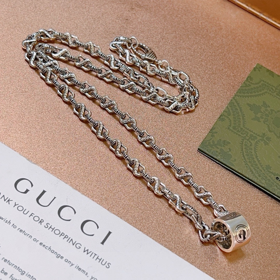 Martin Graham pendant necklace in polished metal-tone – main product view