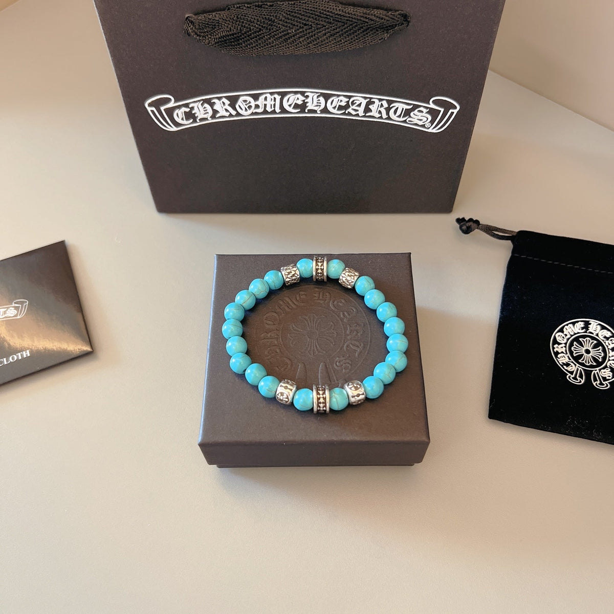 Martin Graham beaded bracelet in polished metal-tone – main product view