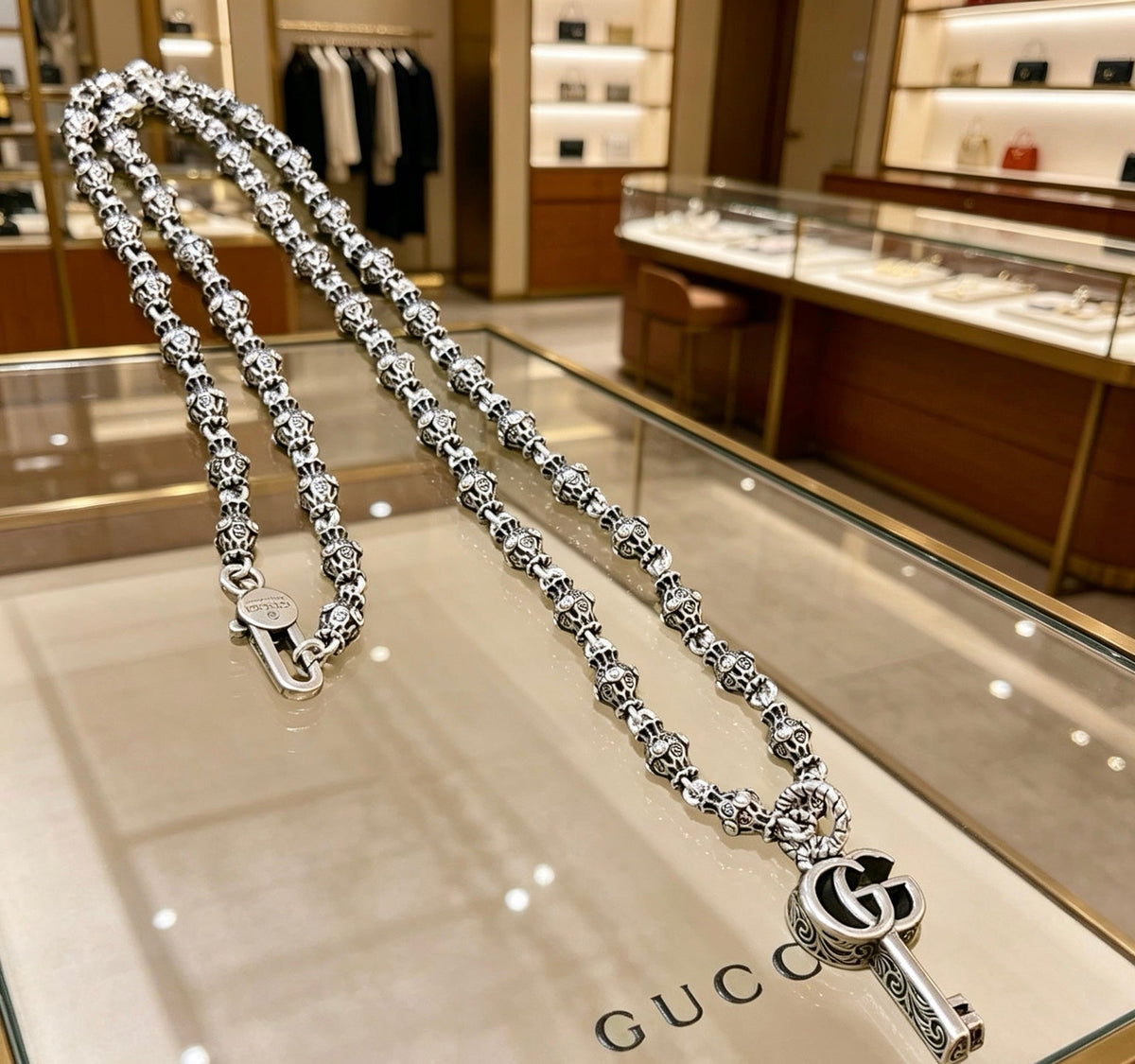 Martin Graham pendant necklace in polished metal-tone – main product view