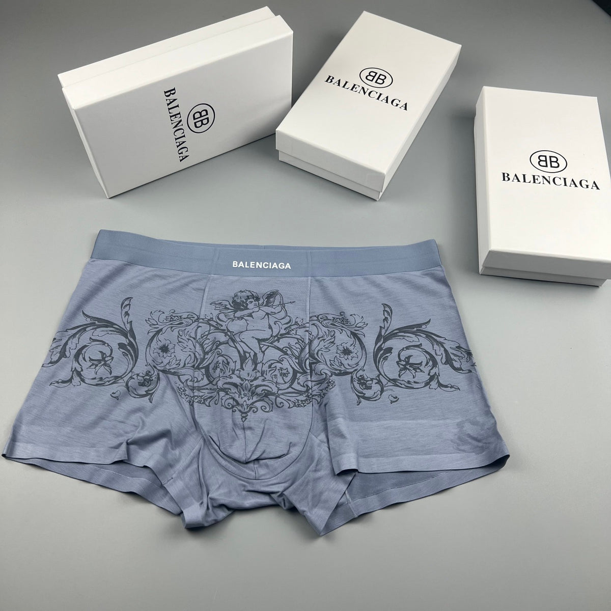 Balenciaga Illustrated Front Graphics Men's Boxer Briefs - 3-Piece Box
