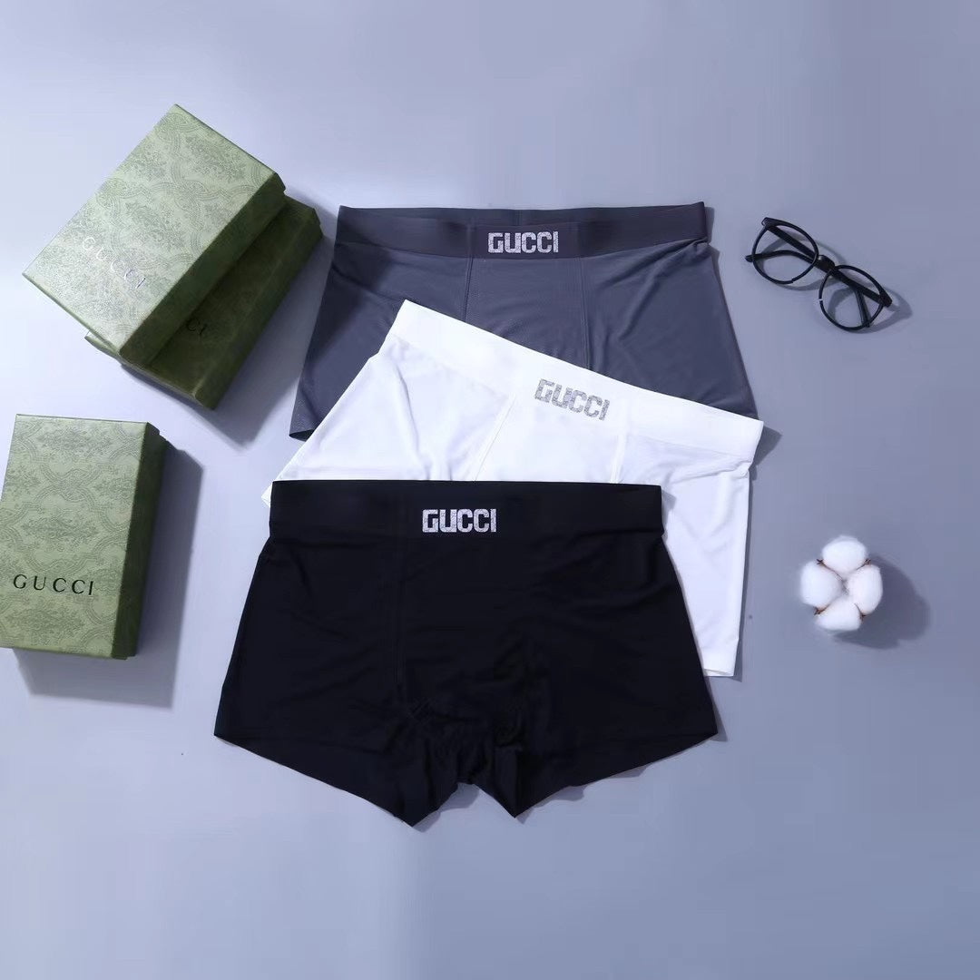 Gucci Clean Wordmark Waistbands Men's Boxer Briefs - 3-Piece Box