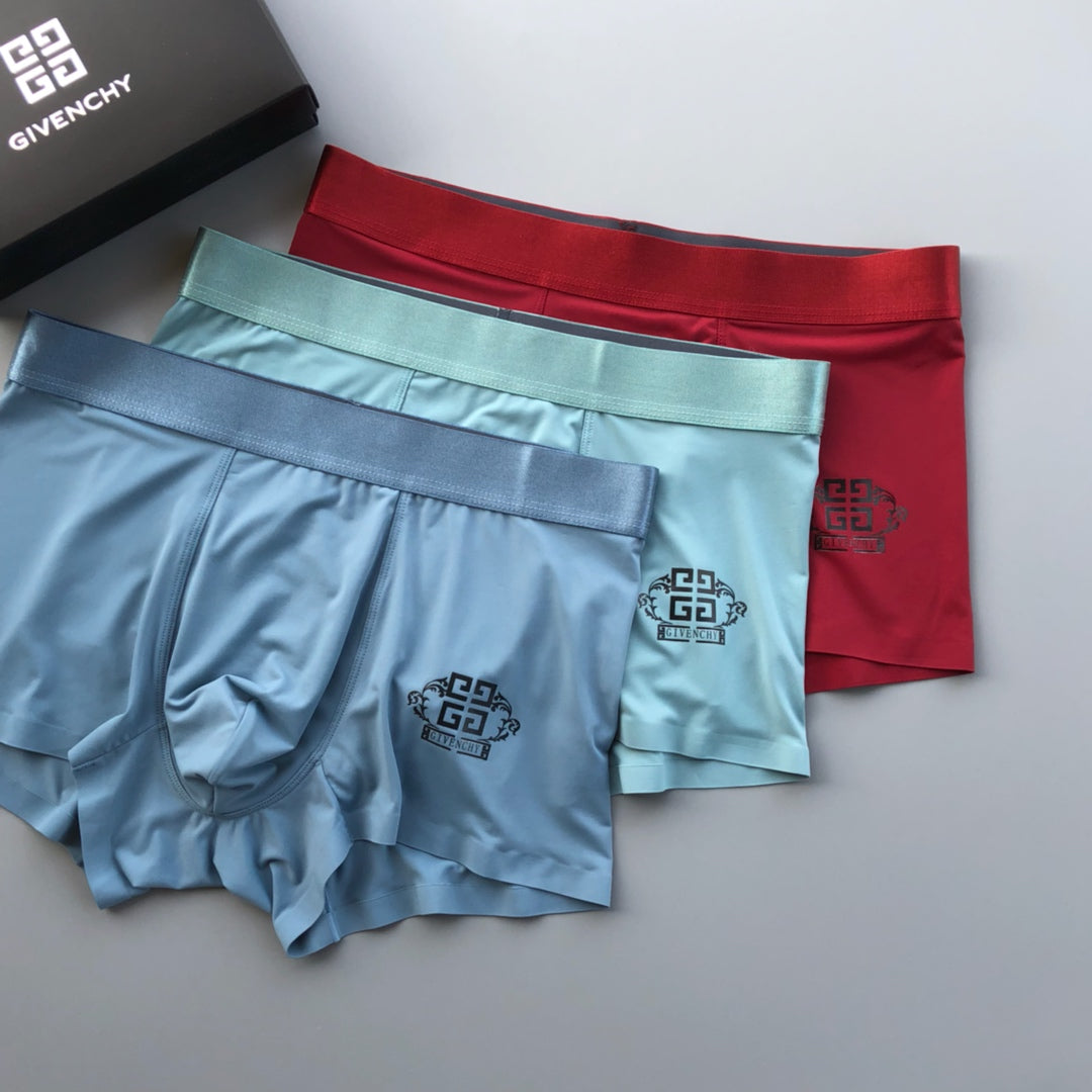 Givenchy Contrast Waistbands And Understated Front Branding Men's Boxer Briefs - 3-Piece Box