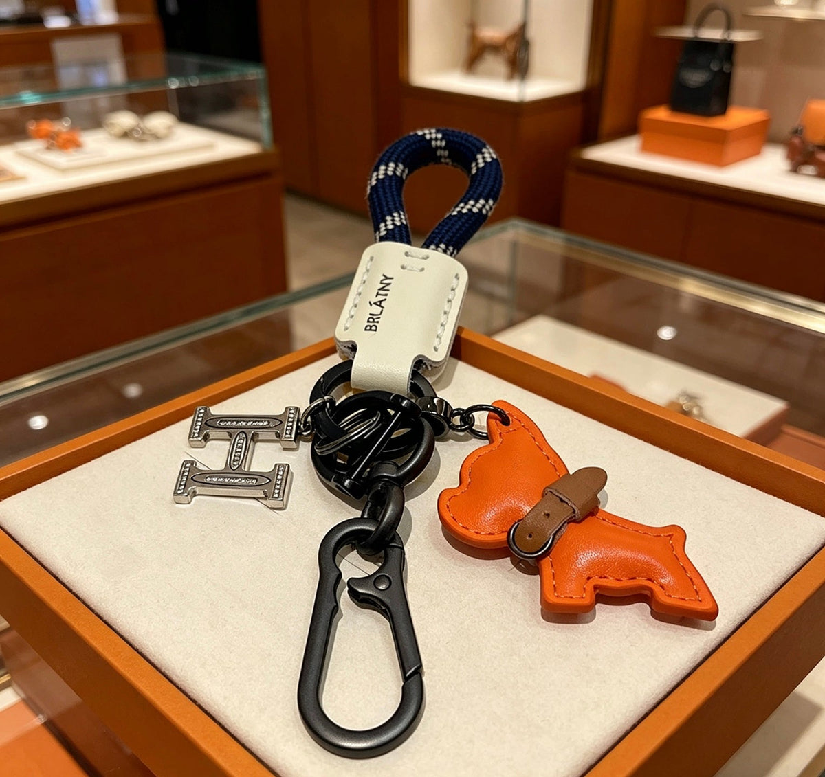 Martin Graham keychain in polished metal-tone – main product view