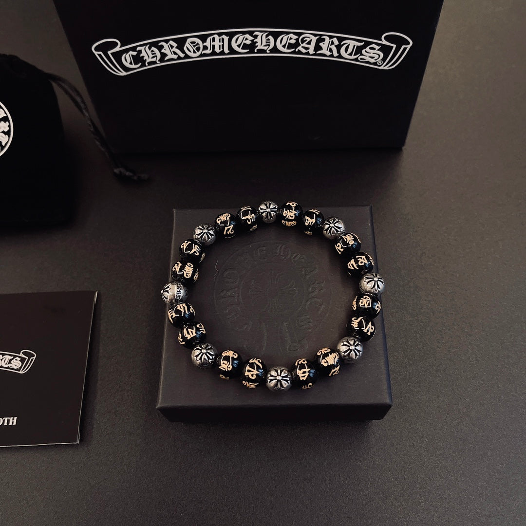 Martin Graham beaded bracelet in polished metal-tone – main product view