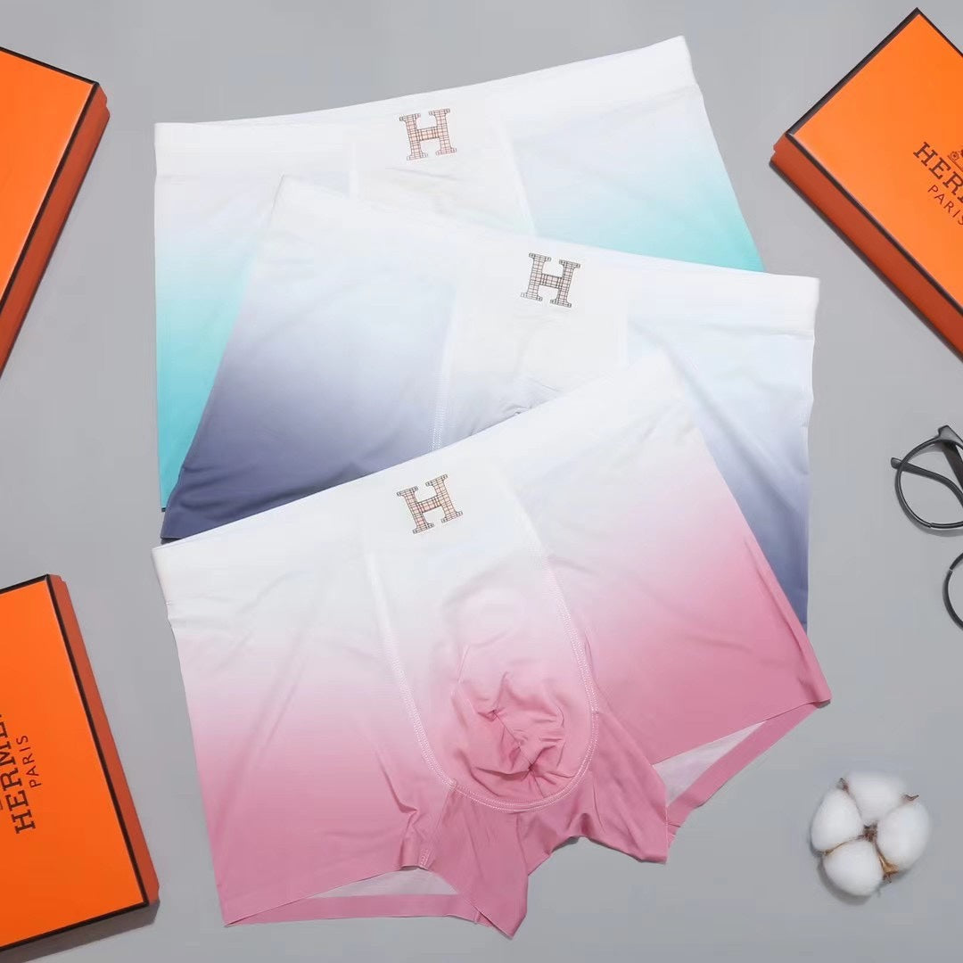 Hermes Pastel Colour Tonal Waistbands Men's Boxer Briefs - 3-Piece Box