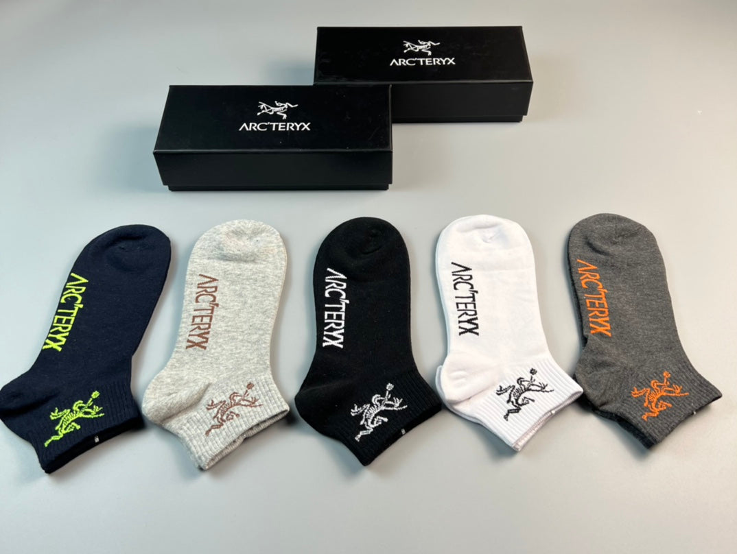 Arc'teryx Colourful Bird And Wordmark Ankle Socks - 5-Pair Set