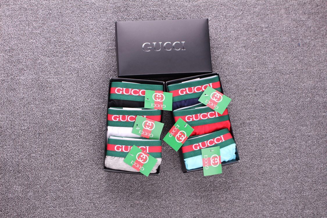Gucci Red-And-Green Waistbands Men's Boxer Briefs