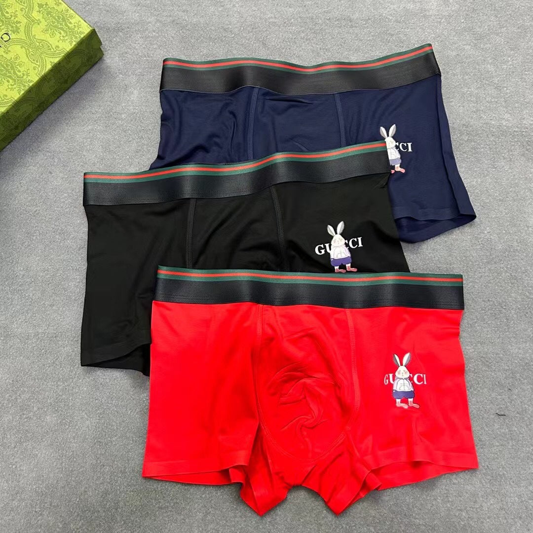 Gucci Contrast Waistbands And Understated Front Branding Men's Boxer Briefs - 3-Piece Box