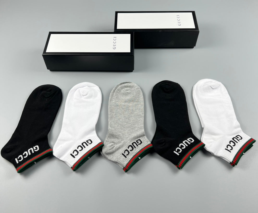 Gucci Cotton Breathable Socks – 5-Pair Pack