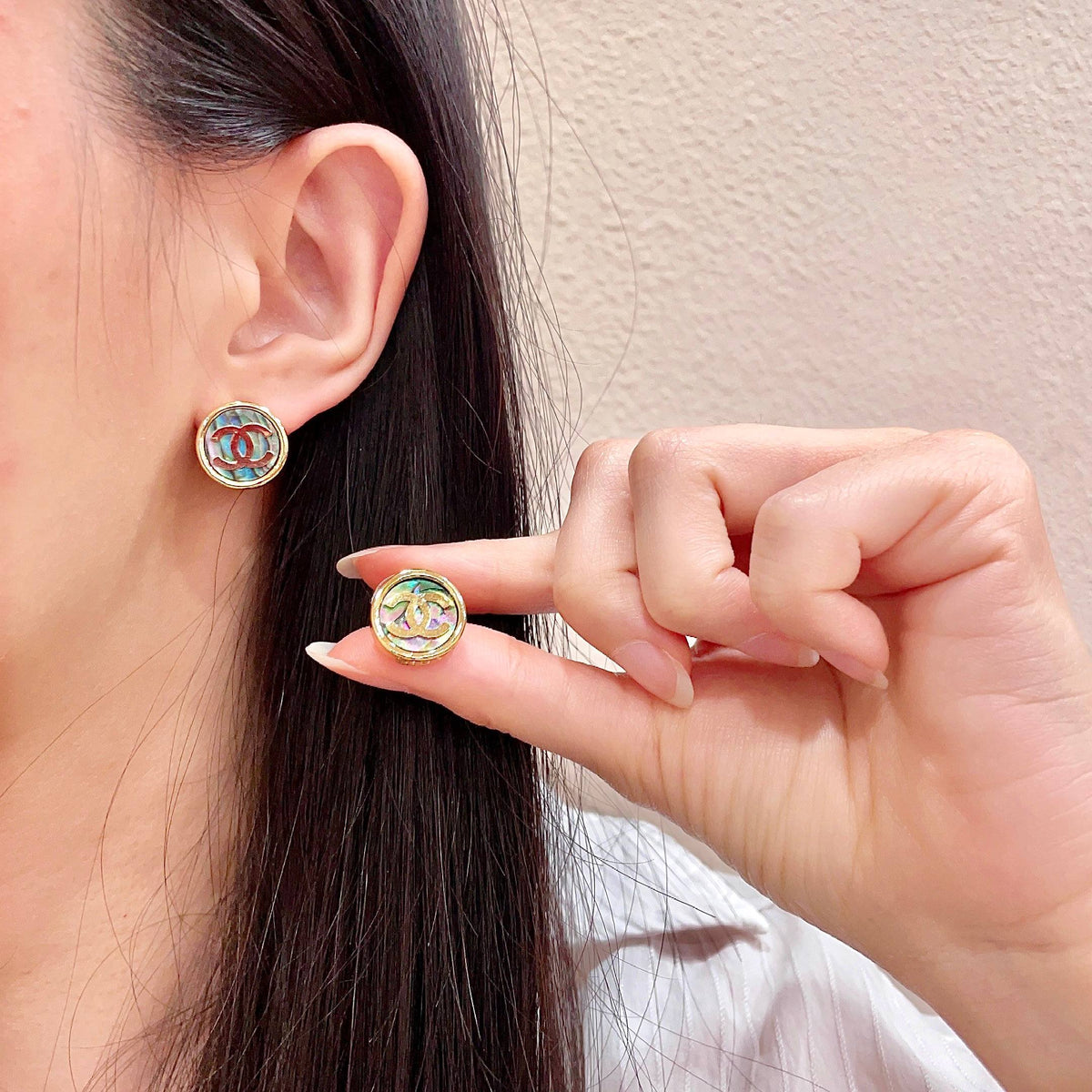 Martin Graham stud earrings in polished metal-tone – main product view
