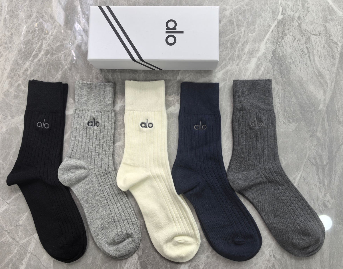 Alo Cotton Crew Socks - 5-Pair Set