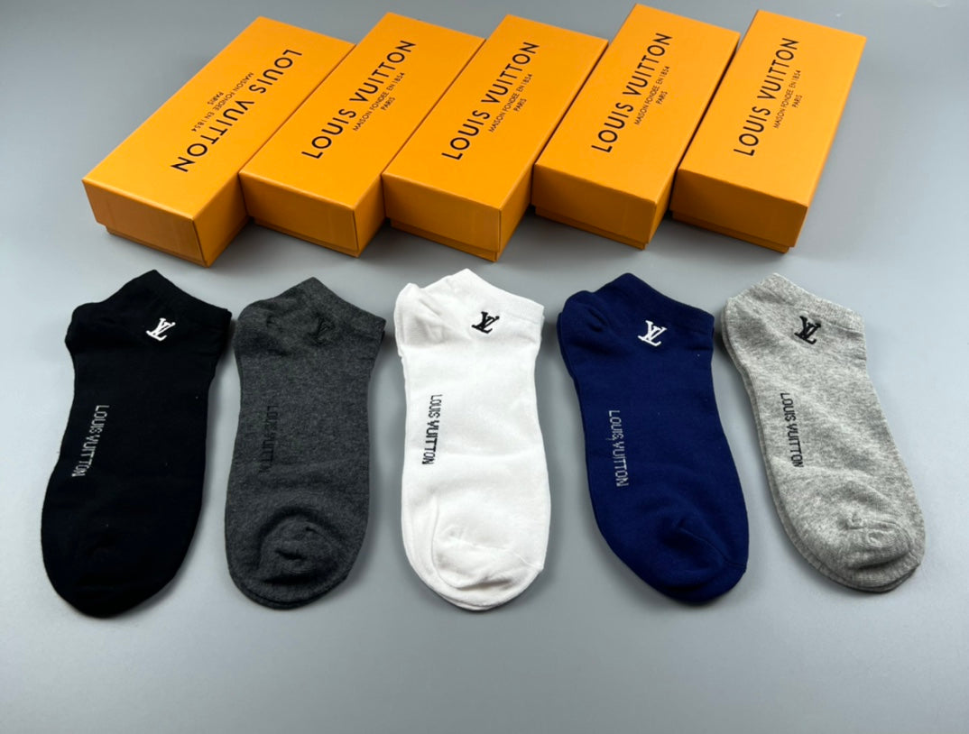 Louis Vuitton Restrained Emblem Ankle Socks - 5-Pair Set