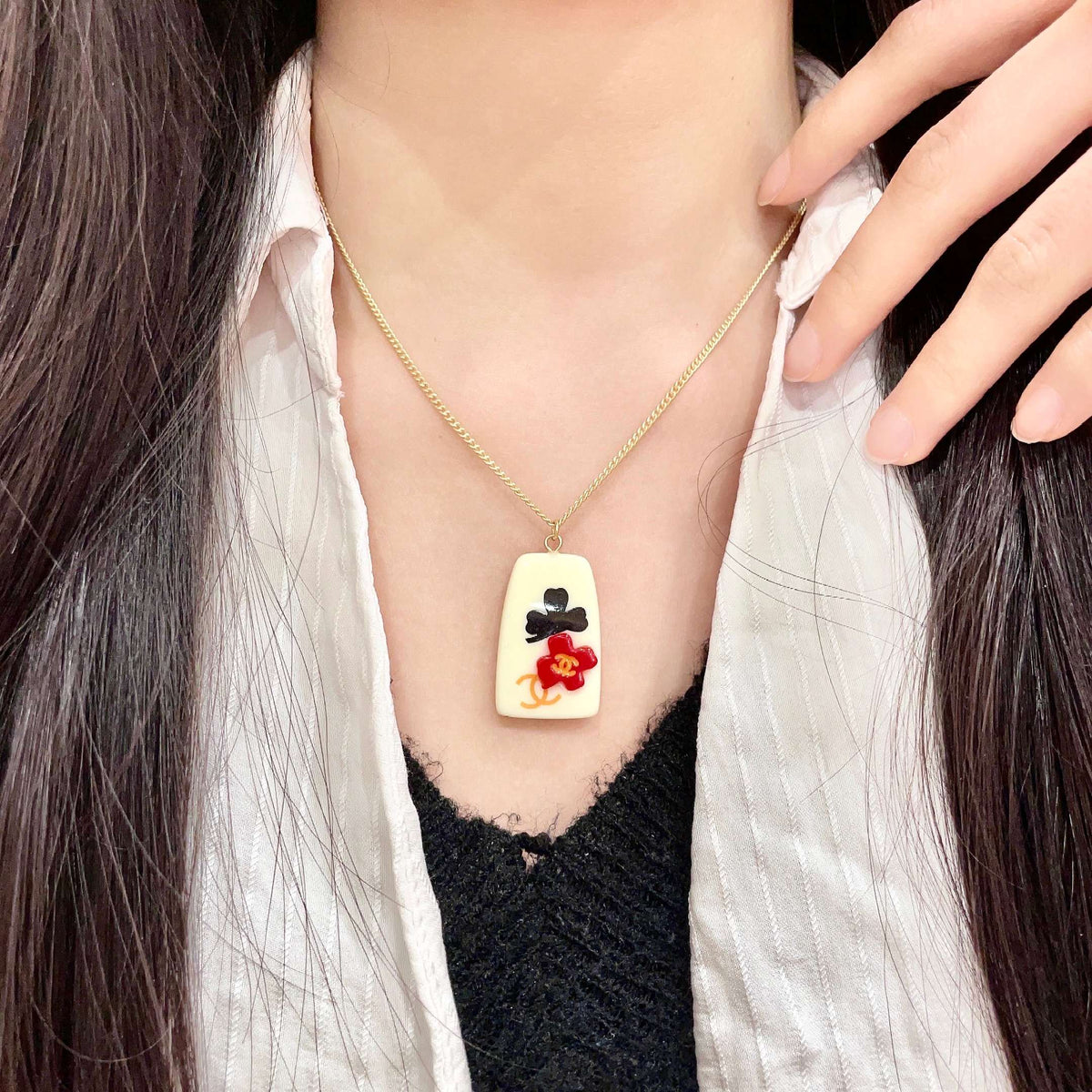 Martin Graham pendant necklace in polished metal-tone – main product view