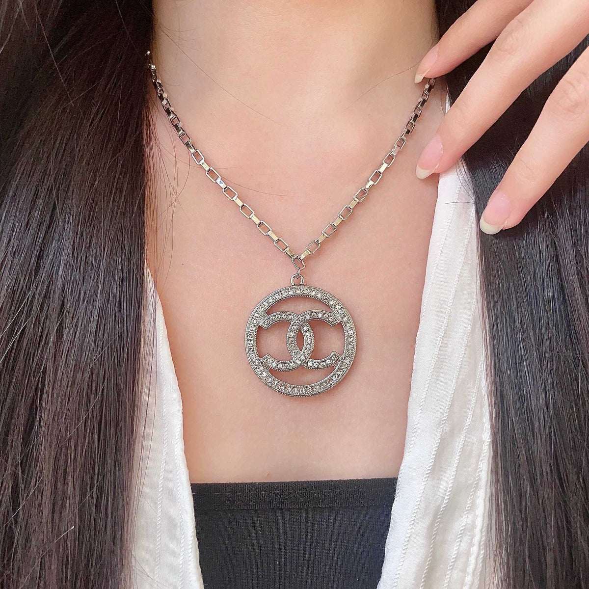Martin Graham pendant necklace in polished metal-tone – main product view