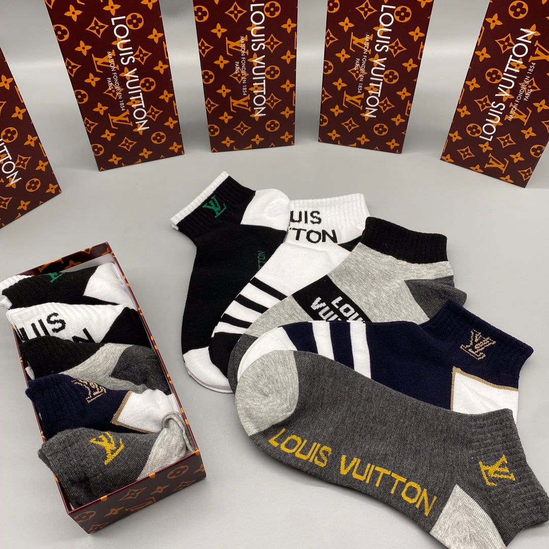 Louis Vuitton Mixed-Design Ankle Socks - Box of 5 Pairs