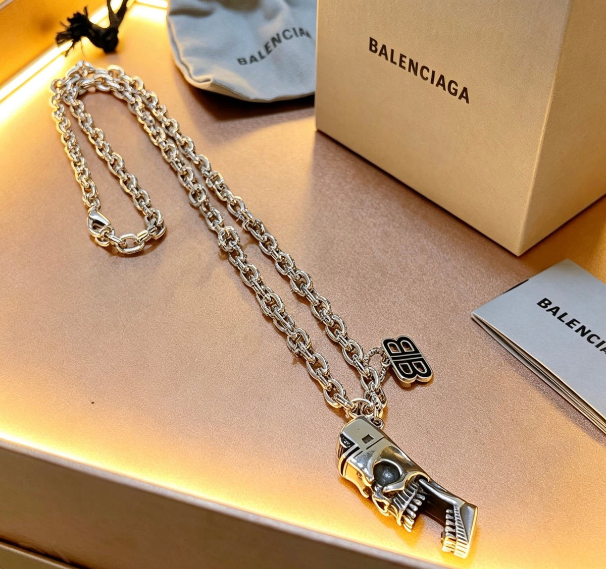 Martin Graham pendant necklace in polished metal-tone – main product view