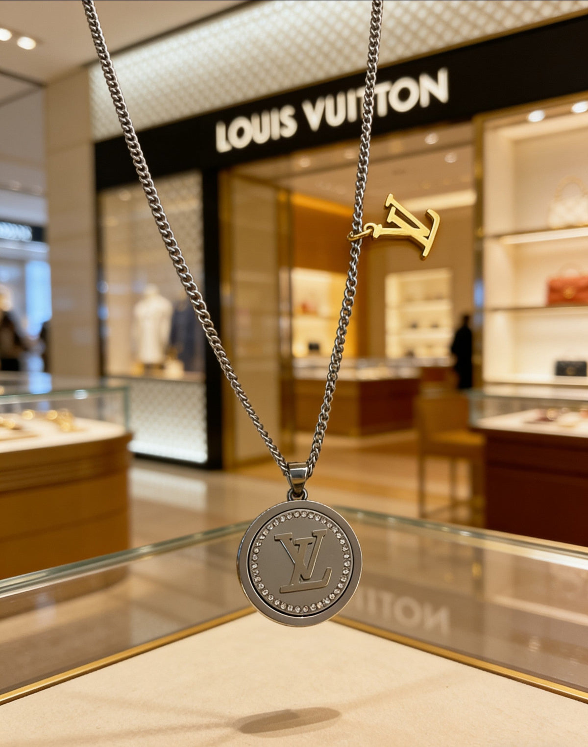 Martin Graham pendant necklace in polished metal-tone – main product view