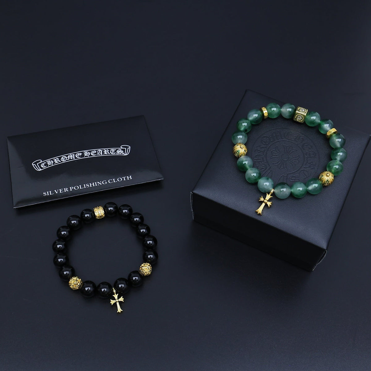 Martin Graham beaded bracelet in polished metal-tone – main product view