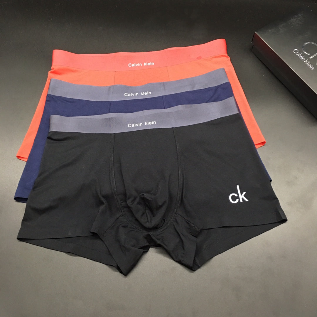 Calvin Klein Goat-milk silk Broad Logo Waistbands Men's Boxer Briefs - 3-Piece Box