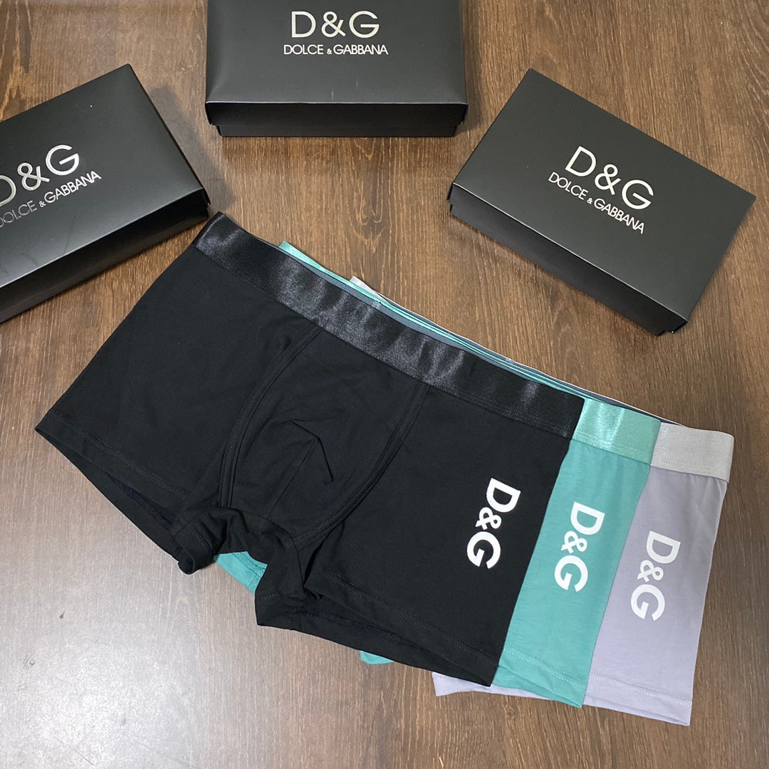 Dolce & Gabbana Clean Wordmark Men's Boxer Briefs - 3-Piece Box