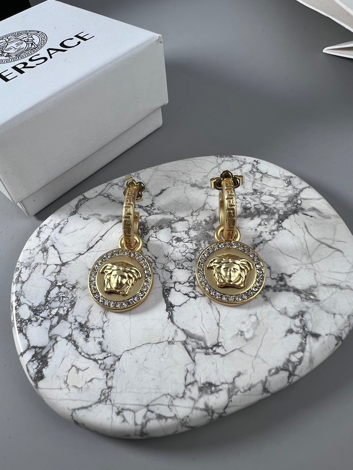 Martin Graham stud earrings in polished metal-tone – main product view