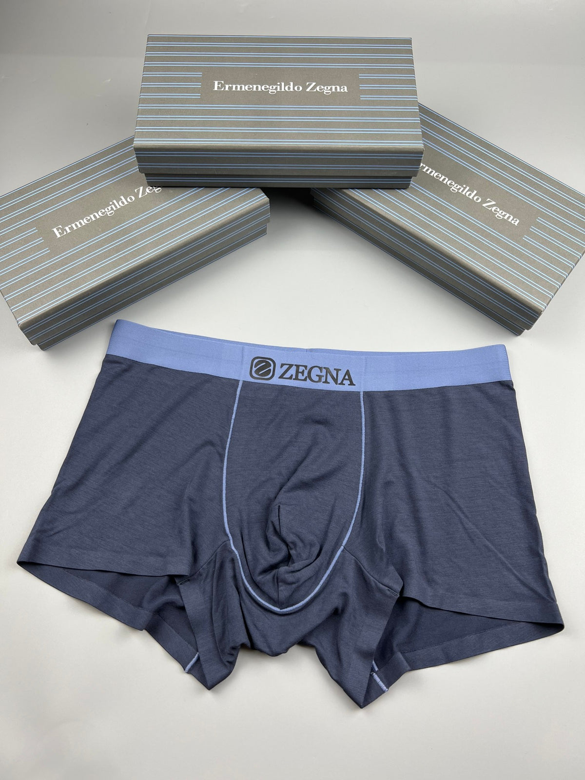 Zegna Modal Contrast Waistbands Men's Boxer Briefs - 3-Piece Box
