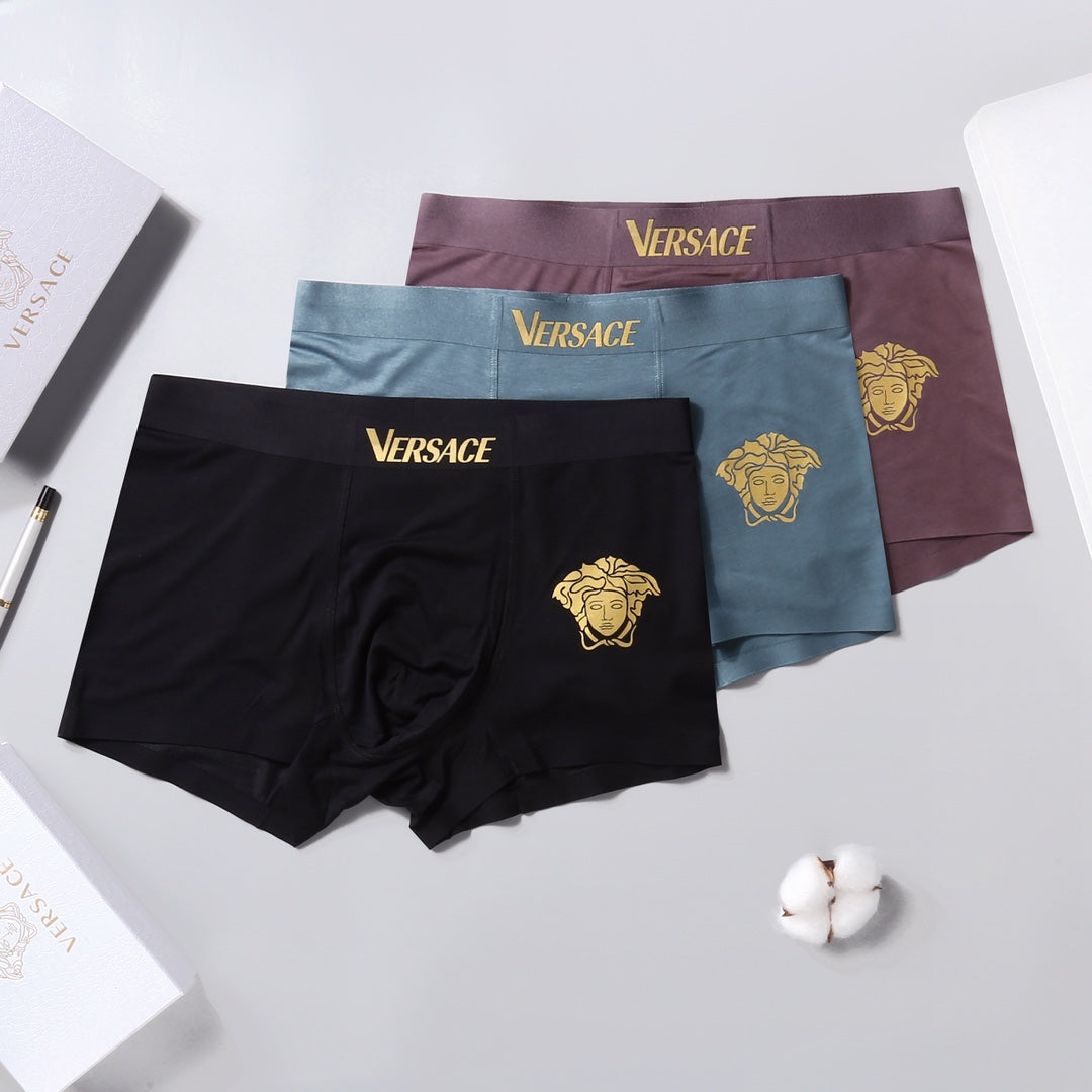 Versace Gold Medallion Men's Boxer Briefs - 3-Piece Box