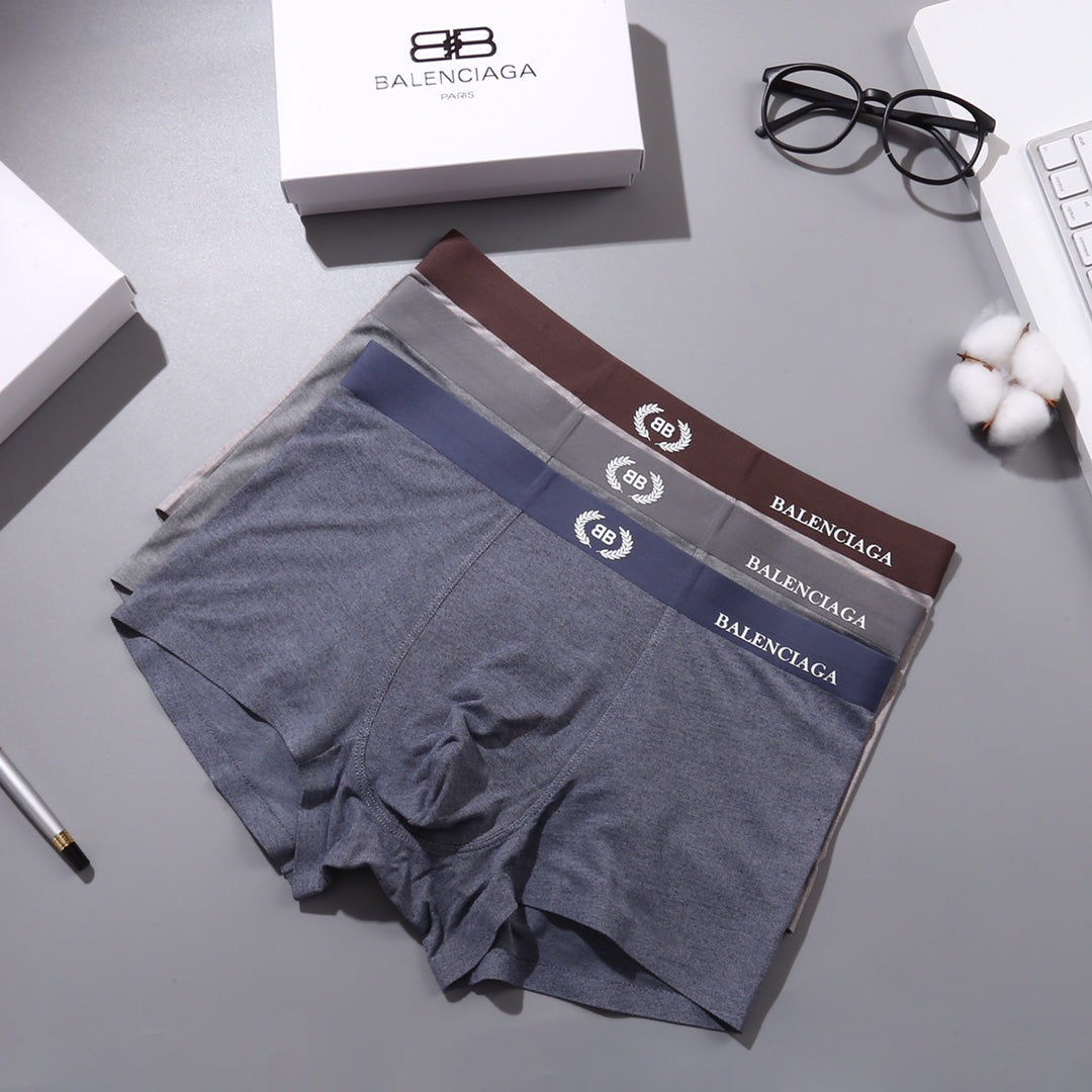 Balenciaga Nylon-Blend Logo Detail Men's Boxer Briefs - 3-Piece Box