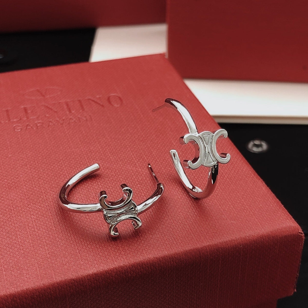 Martin Graham drop earrings in polished metal-tone – main product view