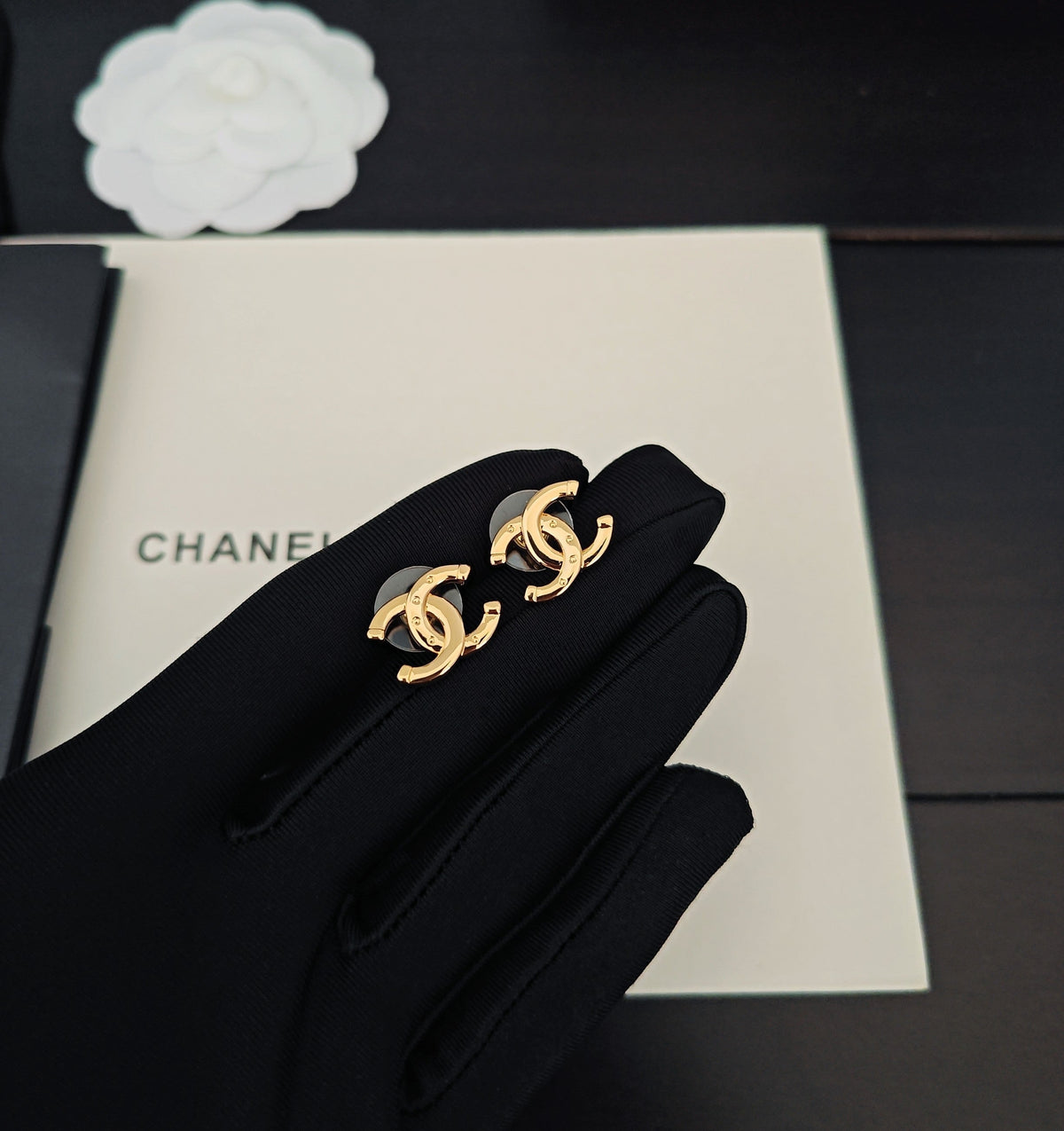 Martin Graham stud earrings in polished metal-tone – main product view