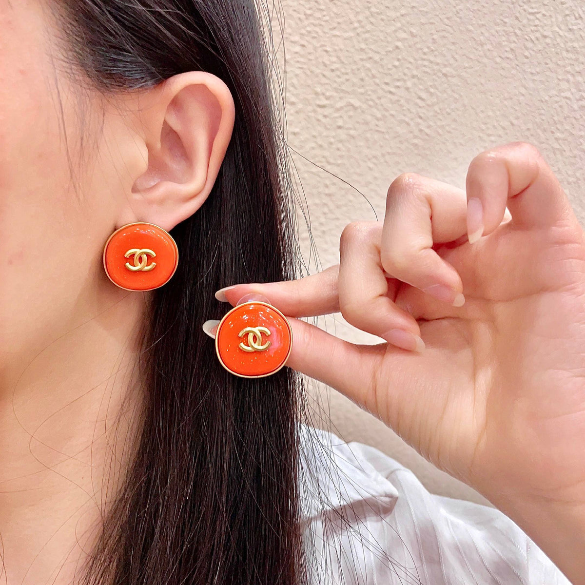 Martin Graham stud earrings in polished metal-tone – main product view