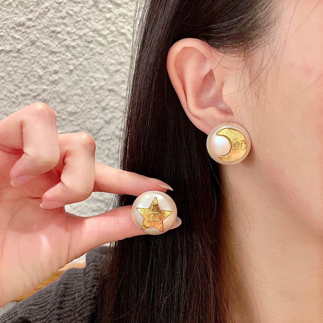 Martin Graham stud earrings in polished metal-tone – main product view