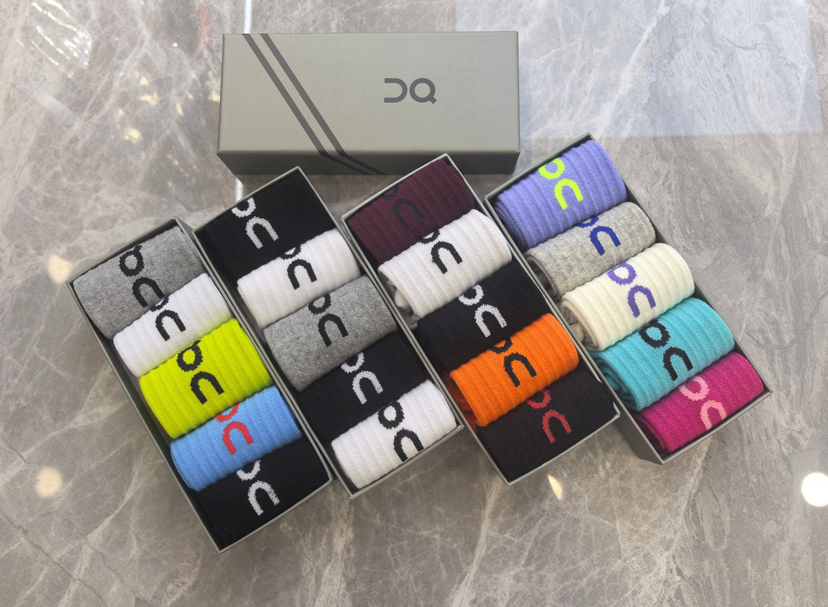 On Contrast Logo Crew Socks - 5-Pair Set