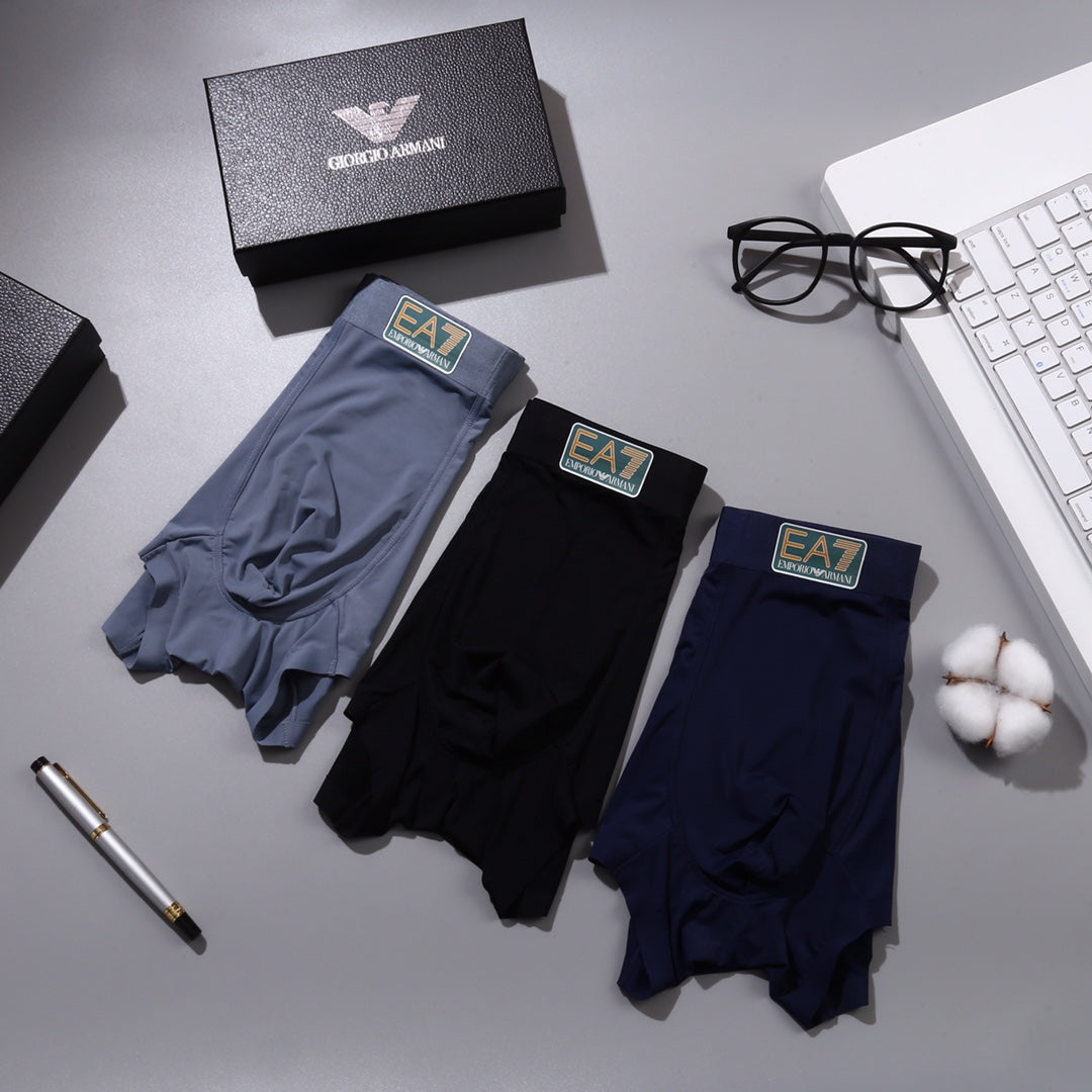 Emporio Armani 82.5/17.5 Nylon-Spandex Men's Boxer Briefs - 3-Piece Box - Sizes L-XXXL