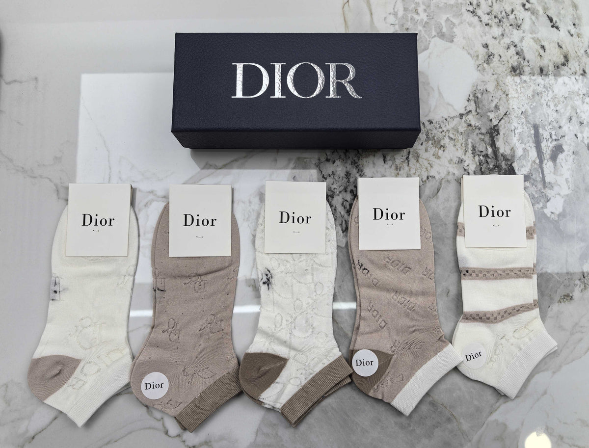 Dior No-Show Socks - 5-Pair Set
