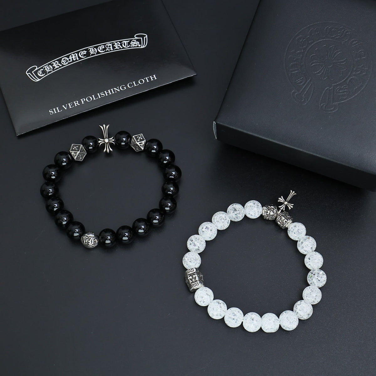 Martin Graham beaded bracelet in polished metal-tone – main product view