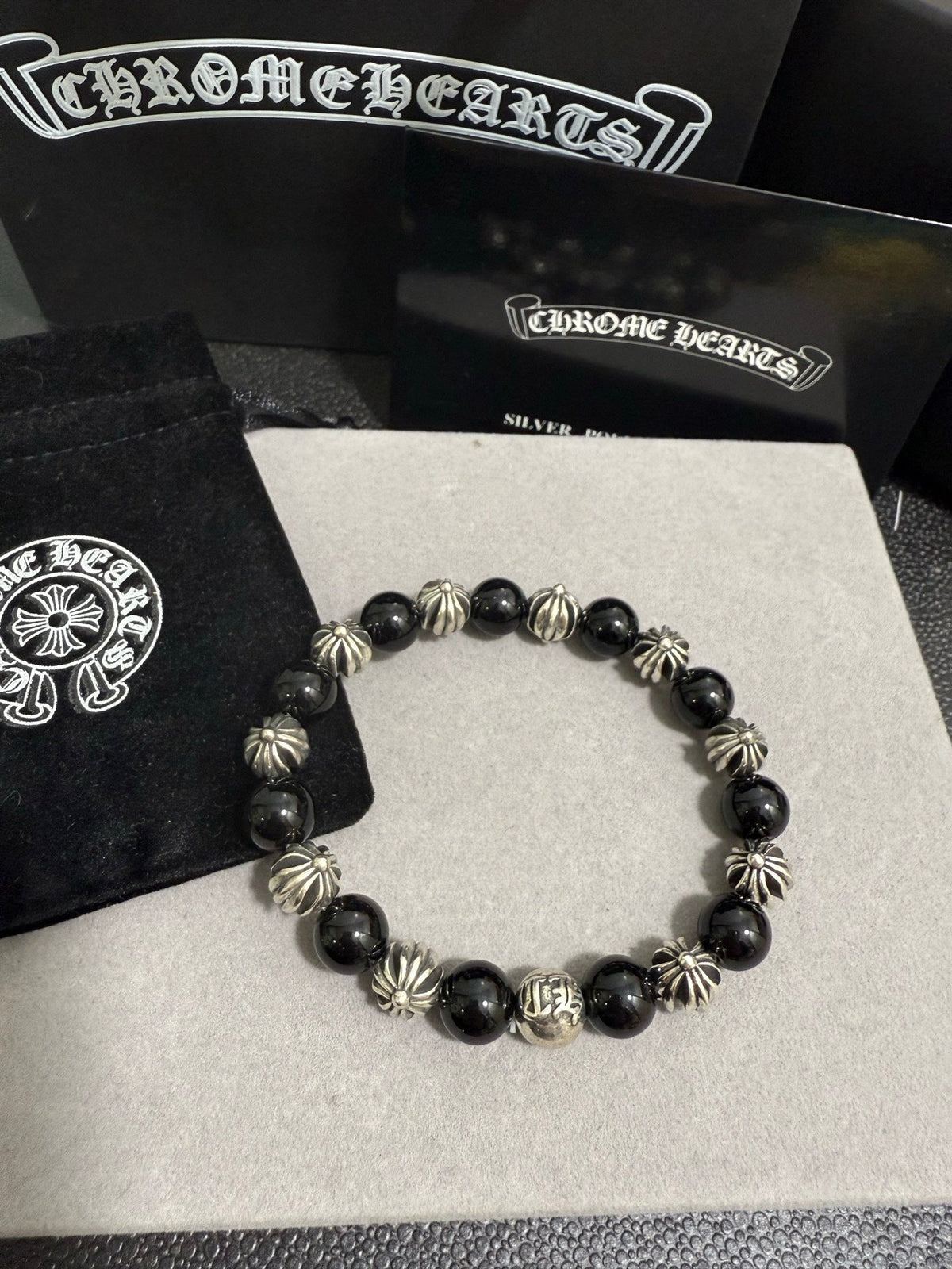 Martin Graham beaded bracelet in polished metal-tone – main product view
