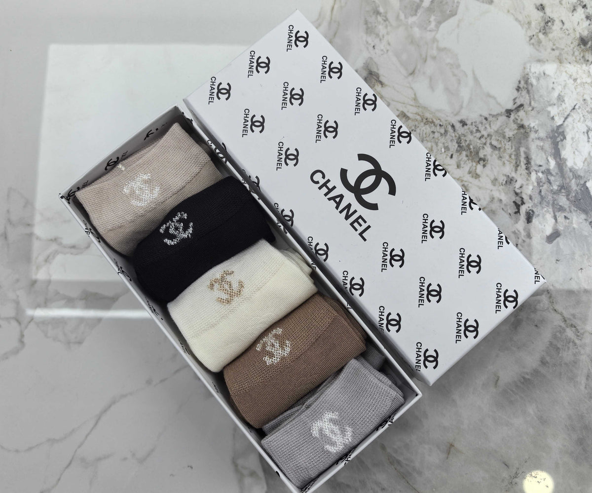 Chanel Modal Blend Crew Socks - 5-Pair Set