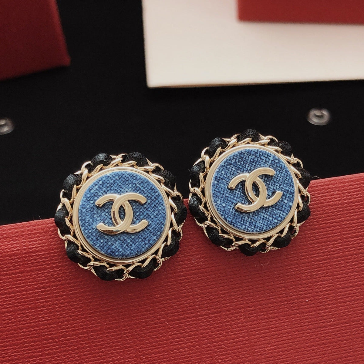 Martin Graham stud earrings in polished metal-tone – main product view