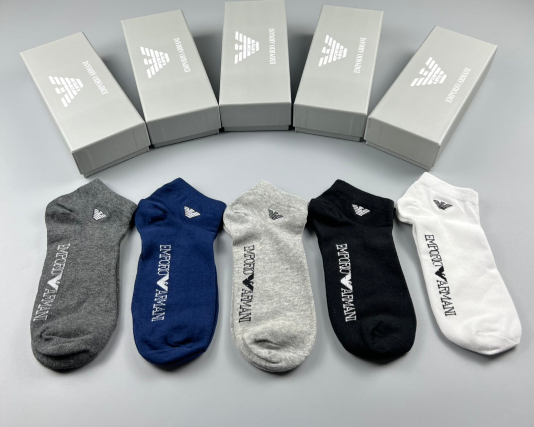 Emporio Armani Cotton Breathable Socks – 5-Pair Pack