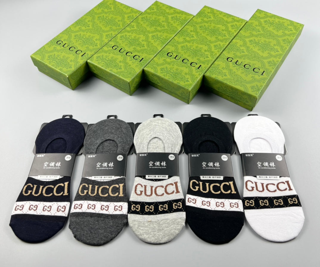 Gucci Cotton No-Show Socks - 5-Pair Set