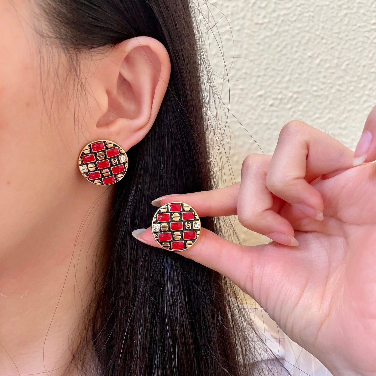 Martin Graham stud earrings in polished metal-tone – main product view