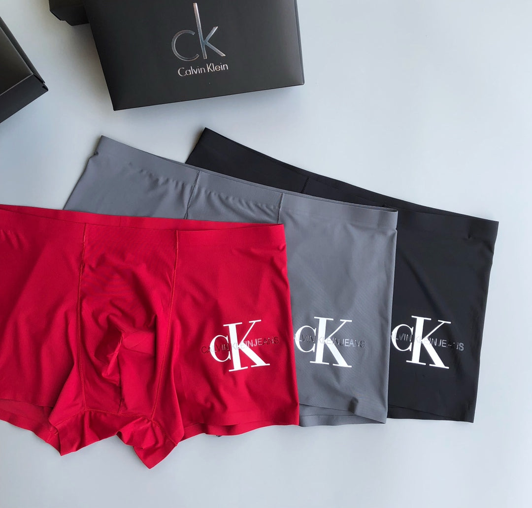 Calvin Klein Visible All-Over Pattern And Logo Details Men's Boxer Briefs - 3-Piece Box