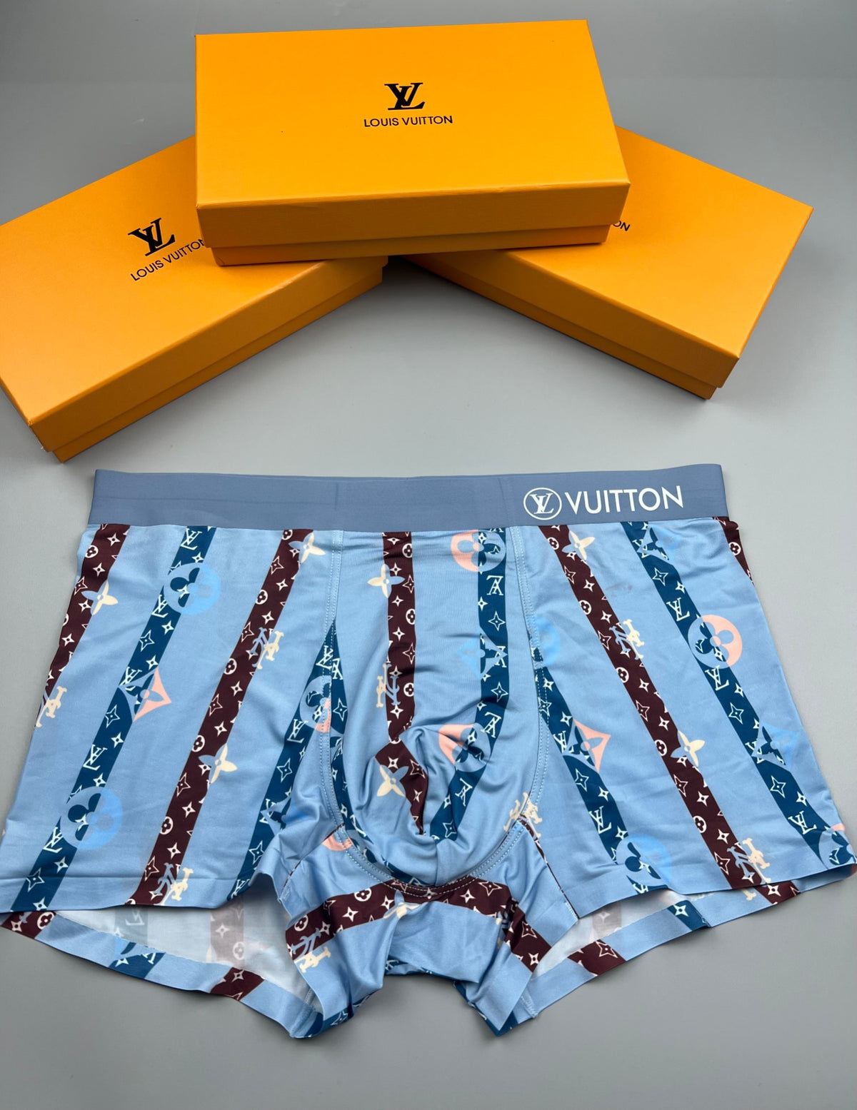 Louis Vuitton All-Over Monogram-Style Motifs Men's Boxer Briefs - 3-Piece Box