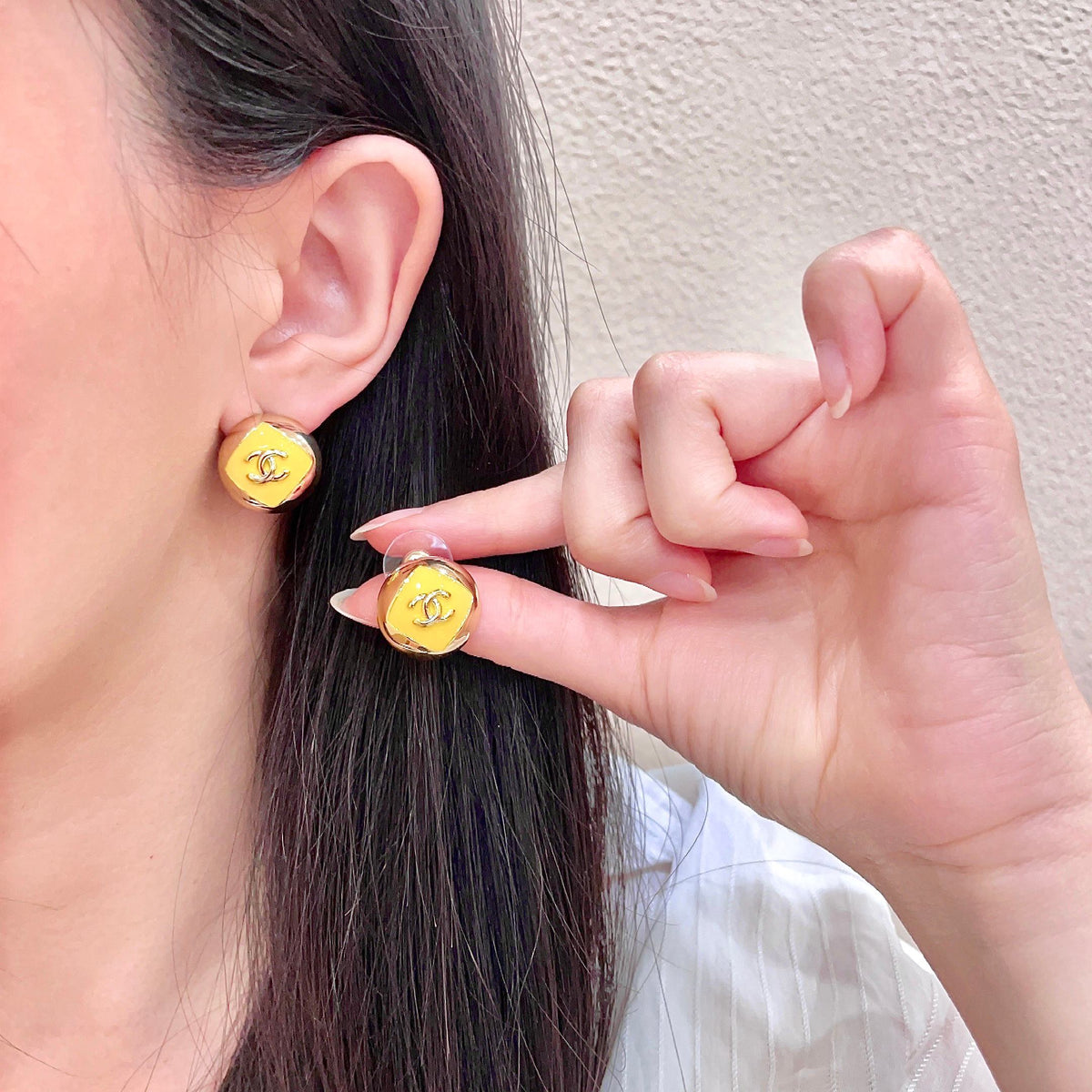 Martin Graham stud earrings in polished metal-tone – main product view