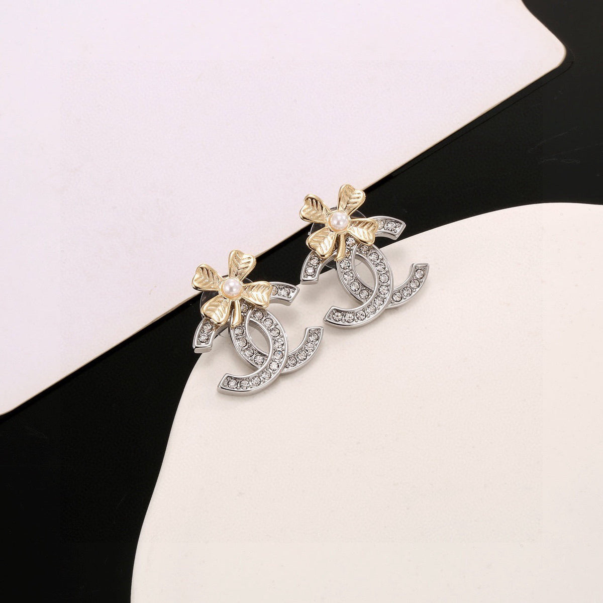 Martin Graham stud earrings in polished metal-tone – main product view