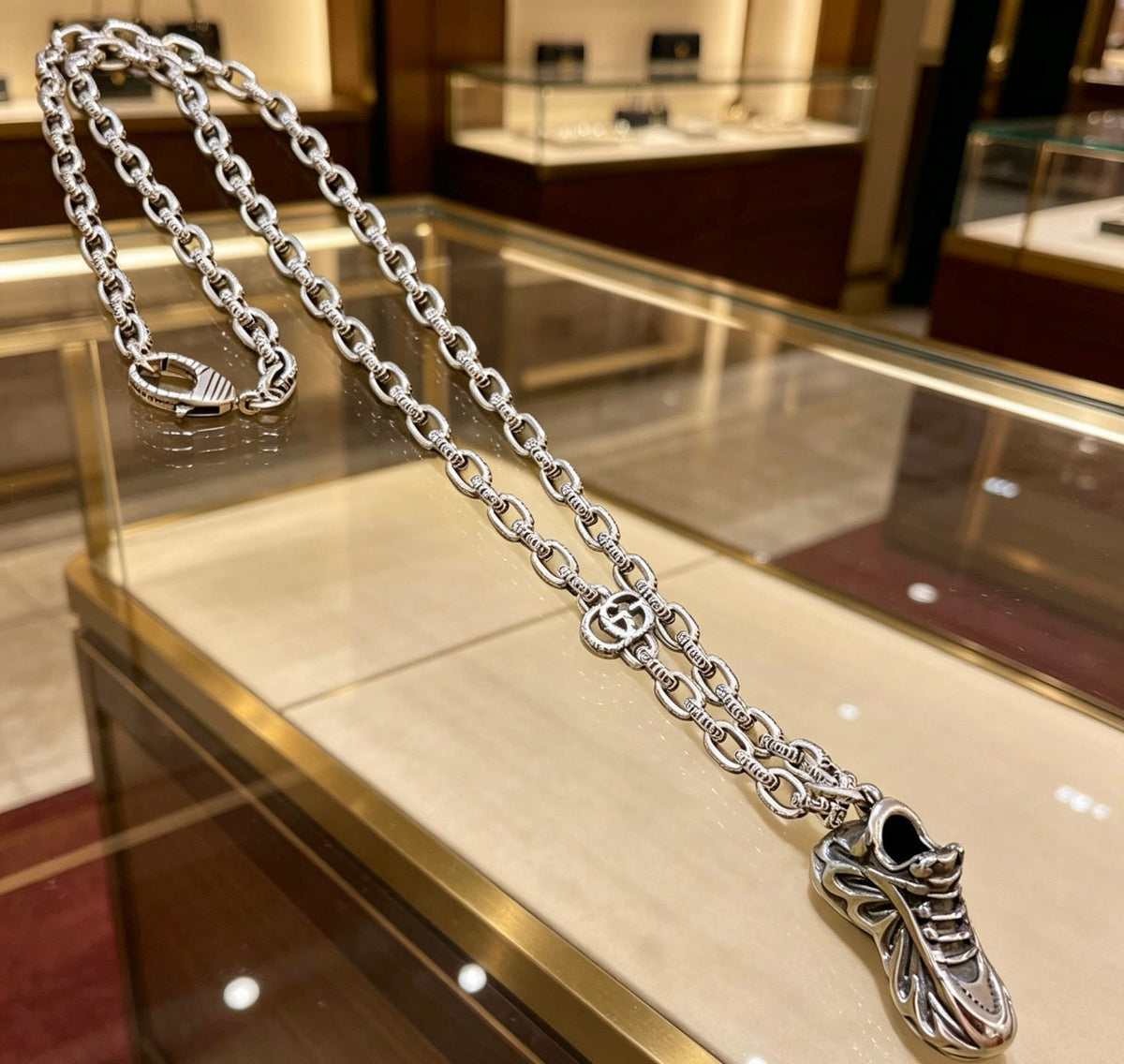 Martin Graham pendant necklace in polished metal-tone – main product view